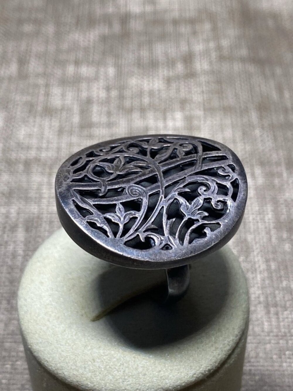 Vintage 1960s 1970s Sterling Silver 925 Brutalist Openwork Statement Ring Size 8